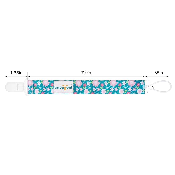 babygoal Floral Pacifier Clips, 6 Pack Binky Paci Holder Leashes Fits for Most Baby Pacifiers and Binkies