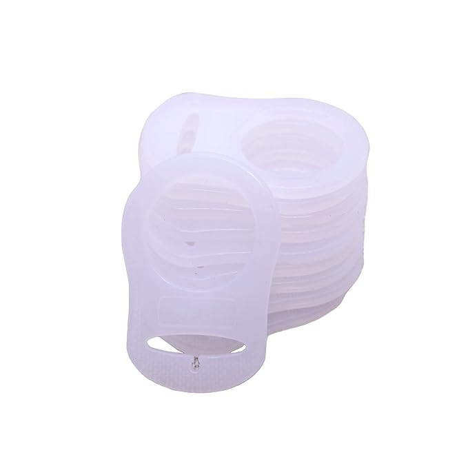 Soft Silicone Adapter Rings Baby Pacifier Clips Holders for Button Style Dummy Soother Teething Ring (White) 10pcs …