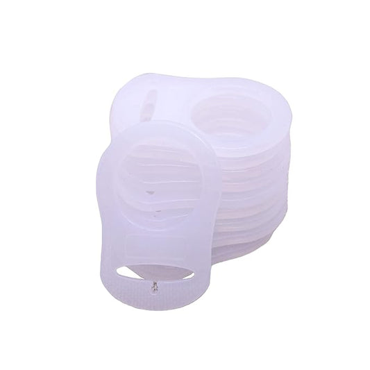 Soft Silicone Adapter Rings Baby Pacifier Clips Holders for Button Style Dummy Soother Teething Ring (White) 10pcs …