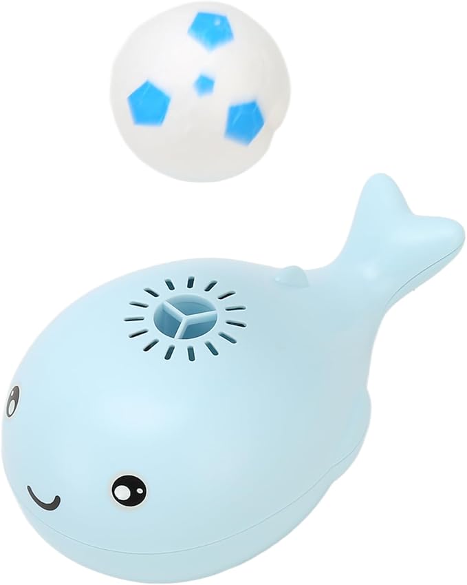 Floating Ball Whale Toy, USB Charge Plastic Whale Floating Ball Toy for Family (Blue)