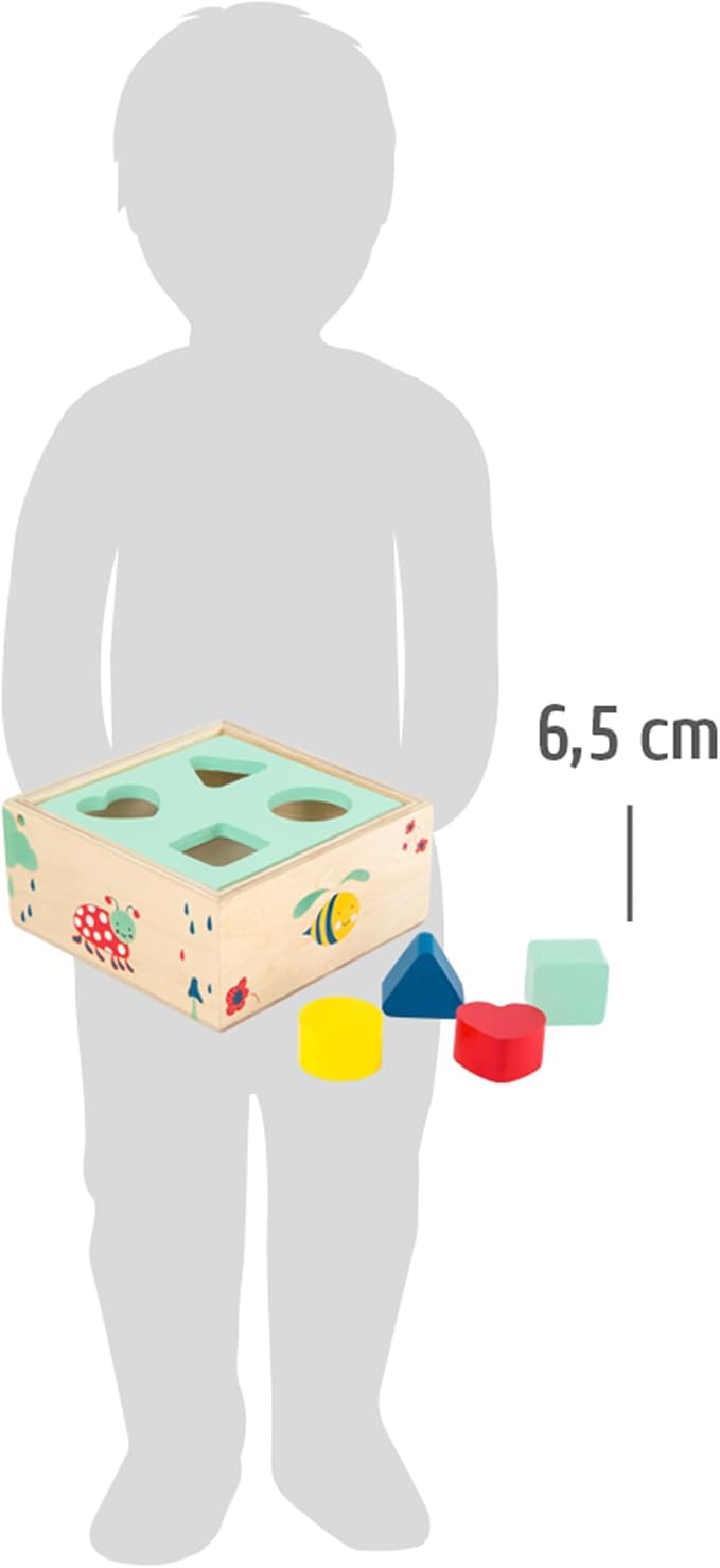 small foot wooden toys Small Foot Wooden Toys Shape-Fitting Activity Cube "Move it!" playset designed for children 12+ months, Multi (10944)