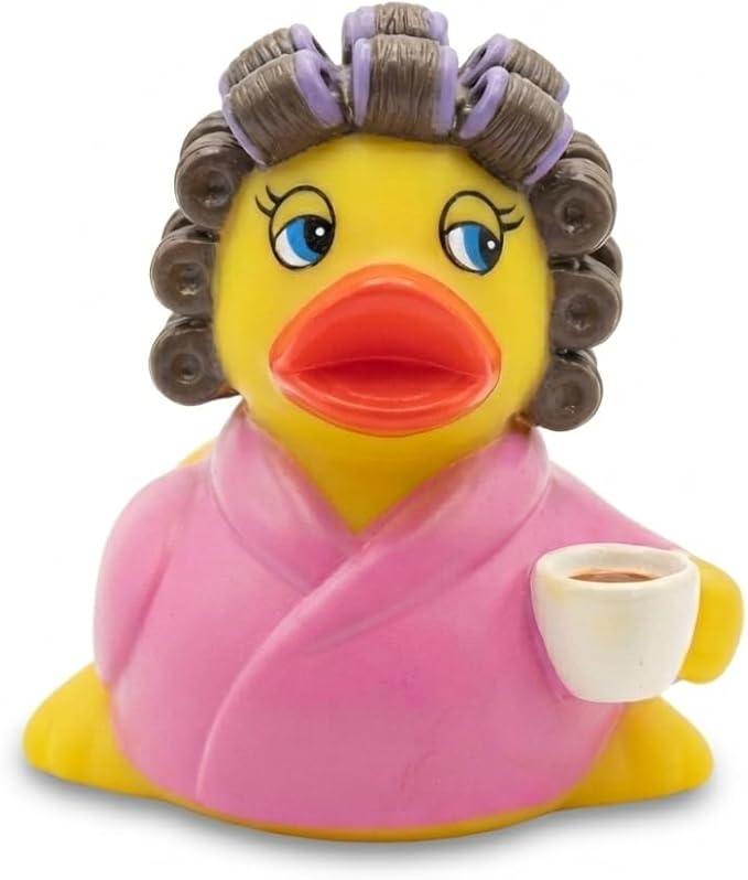3" Coffee Lover Rubber Duck [Floats Upright] – Funny Coffee Gift for Women & Men | Sealed No Hole | Jeep Ducks, Desk Decor, Baby Safe Bathub Bath Toy | Lead-Free Vinyl Rubber Ducky