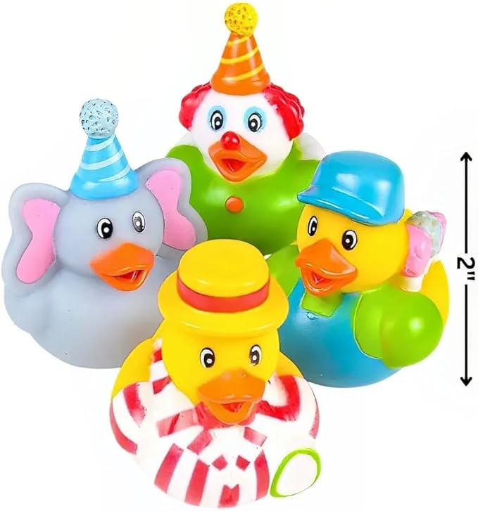 Rhode Island Novelty 2 Inch Carnival Rubber Ducks, One Dozen