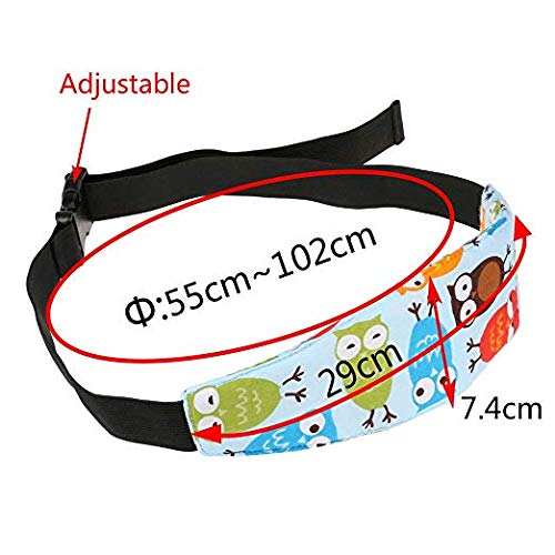 Mr.S Shop Baby Kids Car Seat Neck Relief Head Support Band with Adjustable Belt - Owl