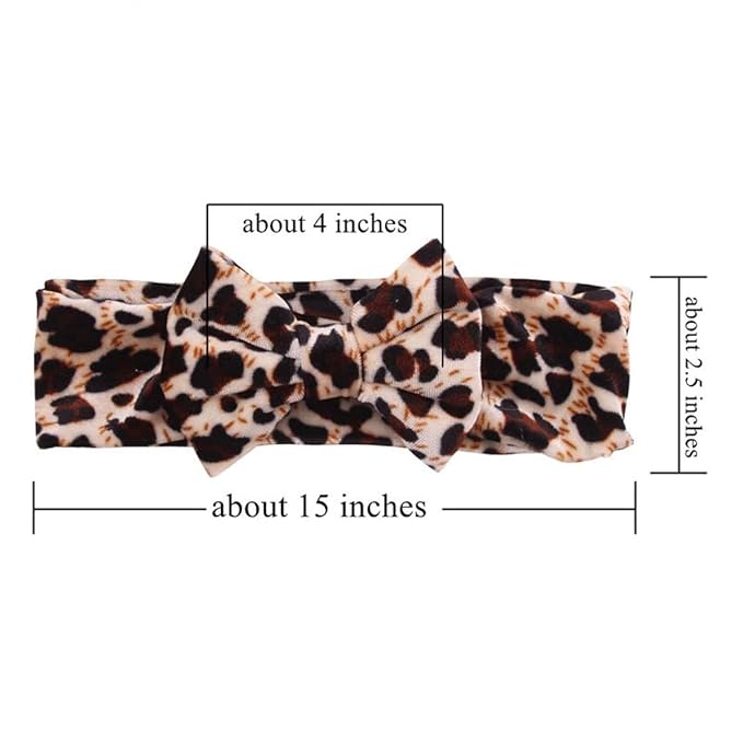 Baby Girls Leopard Headband Bow Headwear Turban Headband for Baby Toddler Wide Hairband Hair Accessories 2 Pack TSFD40