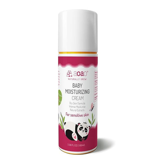 AOAO Baby Face Moisturizer, Gentle Baby Cream with Shea Butter, Chamomile, Lightweight, Hypoallergenic, Baby Moisturizing Cream for Newborns/Infants, Kids Face Lotion 100ml/3.38oz