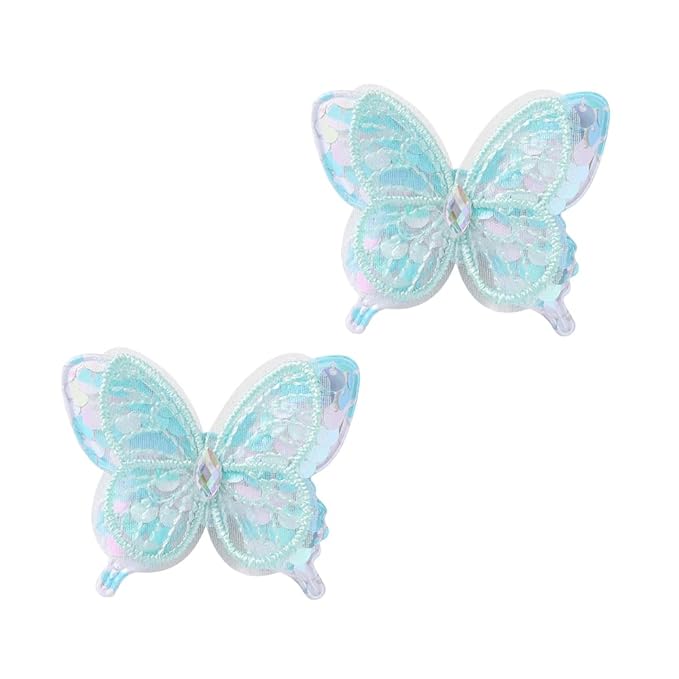 Hair Clips Butterfly Hair Clip Glitter Butterfly Hair Clips Kids Clips for Birthday Christmas Children's Day Gift (sky blue)