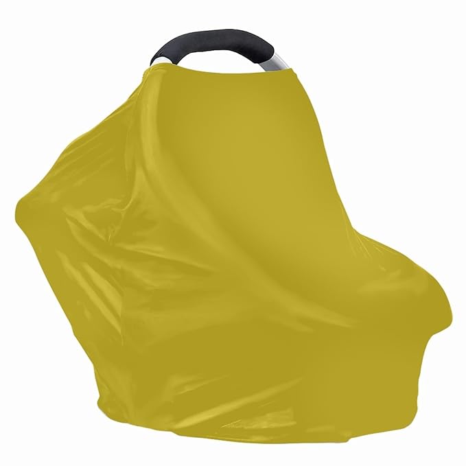 Solid Color Car Seat Nursing Breastfeeding Cover, Multi Use Cover Cozy Carseat Canopy Cover, Infant Babies Stroller Cover,Ultra Soft Stretchy Nurse Gifts Lemon Yellow Breastfeeding Cover