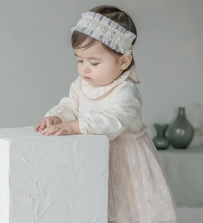 Bethynas Baby Girls Cute Bow-knot Headband Soft Lace Floral Hairbands Newborn Infant Toddlers Kids Hair Accessories (Style 4)