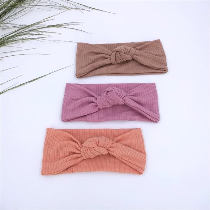 Sugarmelon Baby Headbands Stretchy Hairbands Hair Bow Elastics for Baby Girls Newborn Toddlers Infant Kids (Knot Headband Mauve)