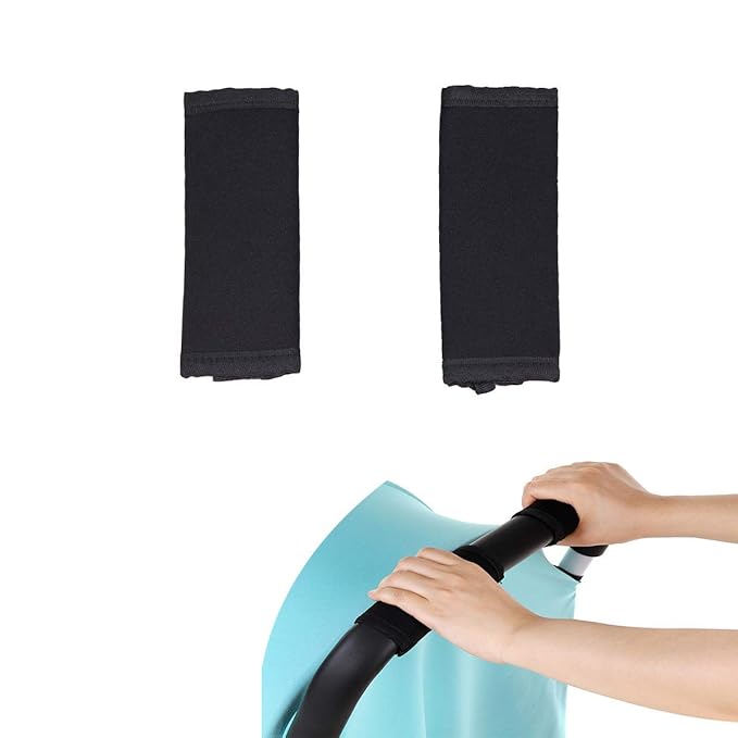 3 pc Cushion Shoulder Harness Pad Covers and Handlebar Covers Grips Slip On for BRITAX Baby Child Strollers and/or Car Seats Accessories Replacement Parts (Handlebar Grips Only)