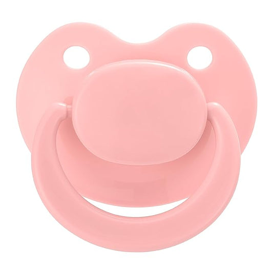 Adult Sized Pacifier Bigshield : Replacement Silicone Paci Big Teat for Anxiety Release - Orthodontic Binky Taken Apart and Re-Assembled Pink