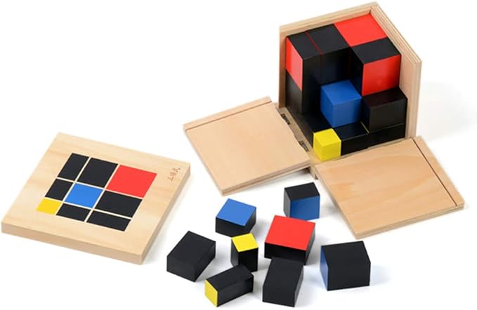 Montessori Trinomial Cube Montessori Math Toys Sensorial Materials for Toddlers Kids