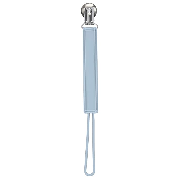 Three Little Tots All Silicone Modern, Short and Safety Tested Pacifier Clip (Gray, Classic)