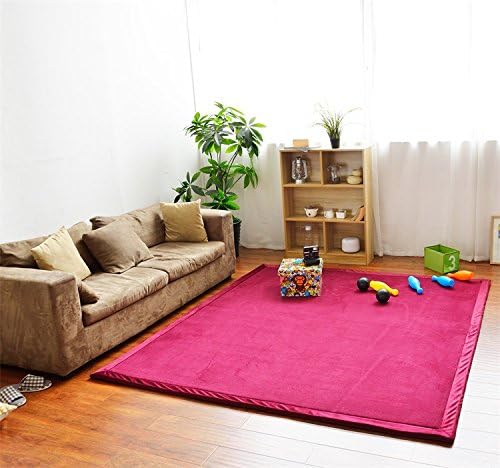Play Crawling mat for Nursery Baby, Extra Soft Activity Floor Mat for Kids Playroom Bedroom-Hot Pink-200 * 240cm