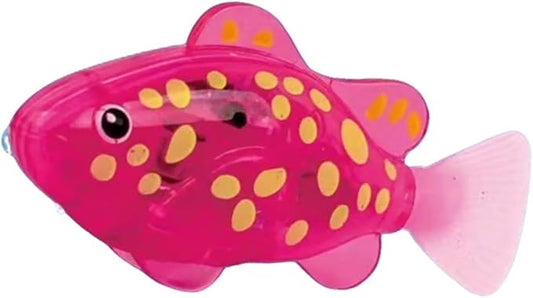 Magic Water-Activated Glowing Swimming Fish, Neon Deep-Sea Disco, Interactive Colorful Robot Fish, Swimming Robotic Luminous Function, Waterproof Aquarium Bath Time Fun(Pink)