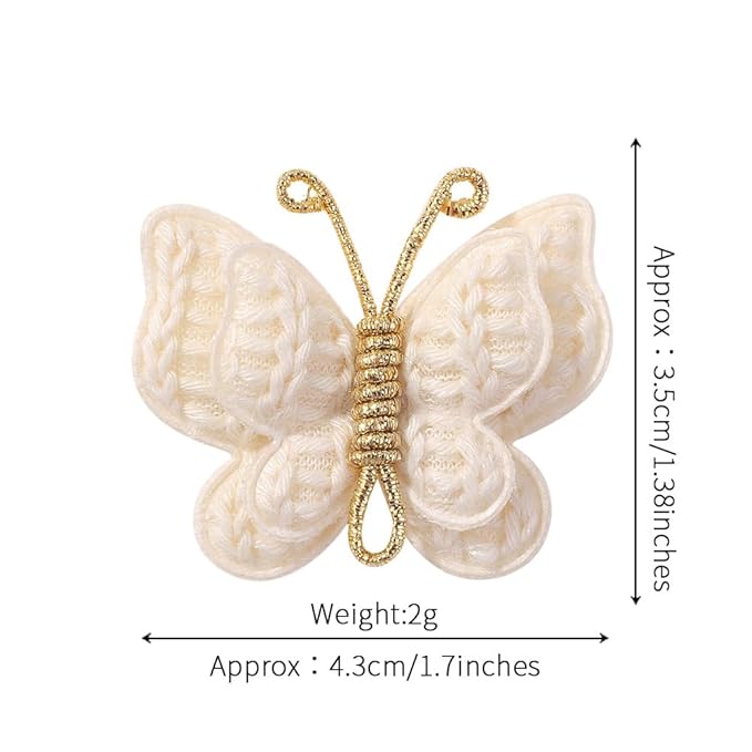 Pack of 2 hair bows girls. Kids’Fashionable Artificial Butterfly Hair Clips (Golden)