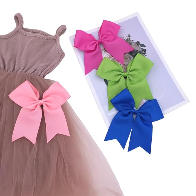 24 Colors Cheer Hair Bow Alligator Clips for Baby Little Girls School Colleage Teens Dancing Cheerleading Bow Hair Accessories (24 pcs/5.5 Inch Cheer Bow)