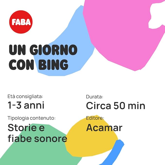 FABA Sound Character A Day with Bing Italian Version: Stories & Songs for Boys & Girls 1-3 Years