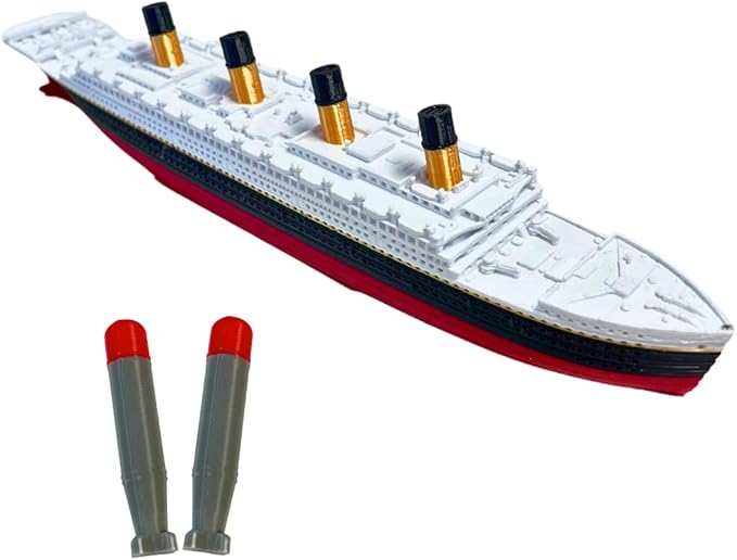 Olmypic Bath Boat And Pool Toy,Break In Half RMS Titanic Toys For Kids, Historically Accurate Breakable Titanic Toy, Titanic Ship, Titanic Cake Topper (Olympic + Torpedoes)