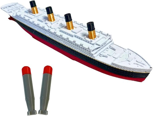 Olmypic Bath Boat And Pool Toy,Break In Half RMS Titanic Toys For Kids, Historically Accurate Breakable Titanic Toy, Titanic Ship, Titanic Cake Topper (Olympic + Torpedoes)