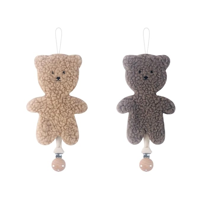 Baby Cartoon Pacifier Clip Holder,Light and Soft Dummy Holder Binky Holder Handmade 2 Pack