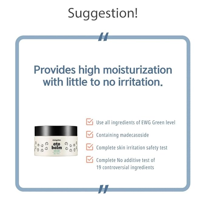 Mongdies Baby Ato Balm | Intensive Moisture Barrier Balm for Dry Sensitive Skin | Non Sticky Ceramide Balm with Plant Oils | For Cheeks Hands & Dry Areas | Vegan EWG Green | 1.05 oz | 3 Pack
