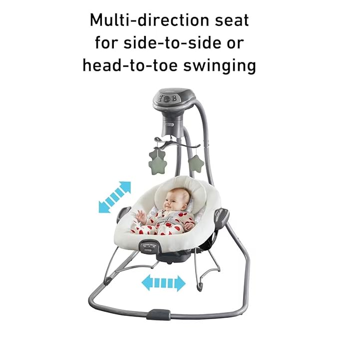 Graco Simple Sway 2-in-1 Swing and Bouncer with Removable Swing Seat and 6 Swinging Speeds for Toddler Swing Seat and Swing Chair - Emersyn