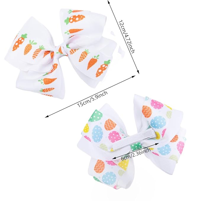Baby Girls Carrot Hair Clips Pin Easter Bunny HairClips Carrot Hair Barrettes Pin JHE27 (Big Bow)