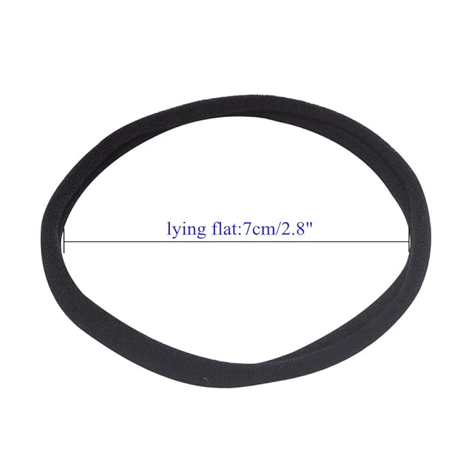 inSowni 50 Pack Super Soft Stretchy DIY Solid Nylon Headbands Baby Hair Bands One Size Fits All (Black)