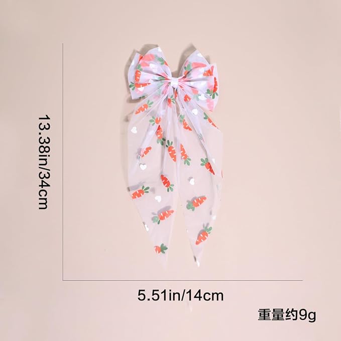 Baby Girls Carrot Hair Clips Pin Easter Bunny HairClips Carrot Hair Barrettes Pin JHE27 (E0-Bow)