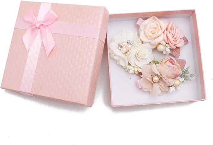 Flower Hair Clip for Baby Girl, Lightweight Hair Bow with Boutique Fully Lined Alligator Clip for Toddler Teens Gifts
