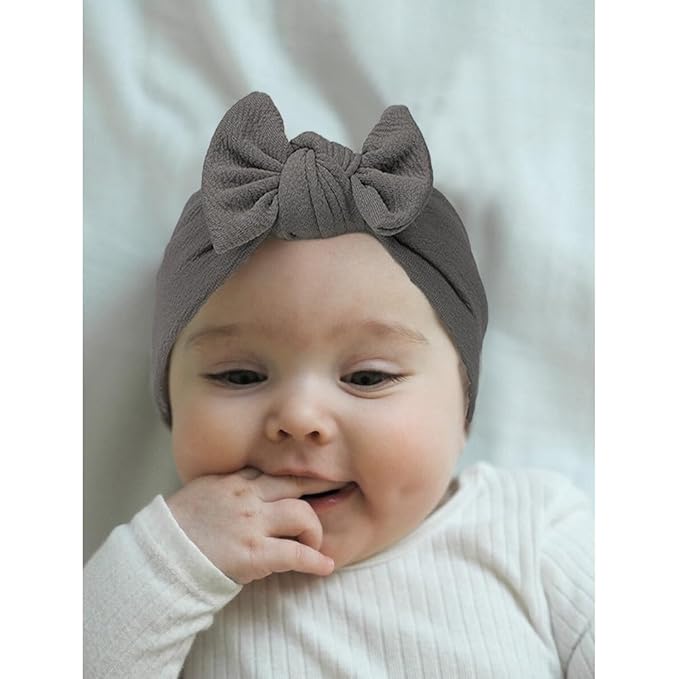 JIAHANG Baby Bows Turban Knotted Head Wraps Hair Bow Headbands Stretchy Hair bands 9PCS for Newborn Infant Toddlers Girls (QYB9197)