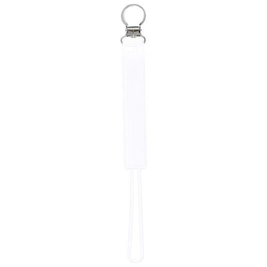 Three Little Tots All Silicone Modern, Short and Safety Tested Pacifier Clip (White, Classic)