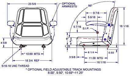 Rotary 14845 Comfort Ride Mower Seat with Armrests