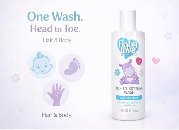 Baby Love GENTLE WASH, dye, paraben free, SOFT BABY SCENT 14 FL