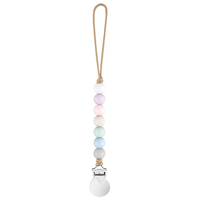 Ryan & Rose Pacifier Clip Georgia - Silicone Pacifier Clip Baby boy Baby Girl Binky paci Clip Baby Pacifier Holder binkie Clip Binky Clips Newborn Baby Care Baby Pacifier Clip (Grace)