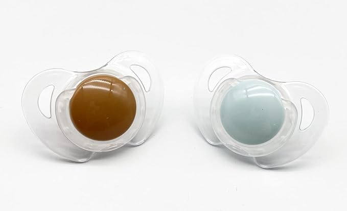 SWEETIE TRITAN ORTHODENTIC Pacifier Silicone Nipple 2PCS 6-18M (6-12 Months, Brown & Green)