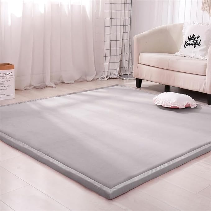 Coral Velvet MatArea Rugs,Yoga Mat Exercise Pads,children'sLarge Foldable Play Mat, Extra Soft Activity Floor Mat Playroom Bedroom-D-150 * 180cm