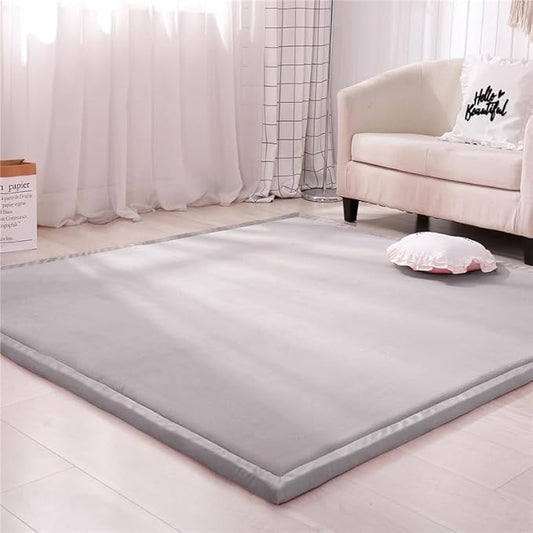 Coral Velvet MatArea Rugs,Yoga Mat Exercise Pads,children'sLarge Foldable Play Mat, Extra Soft Activity Floor Mat Playroom Bedroom-D-100 * 150cm