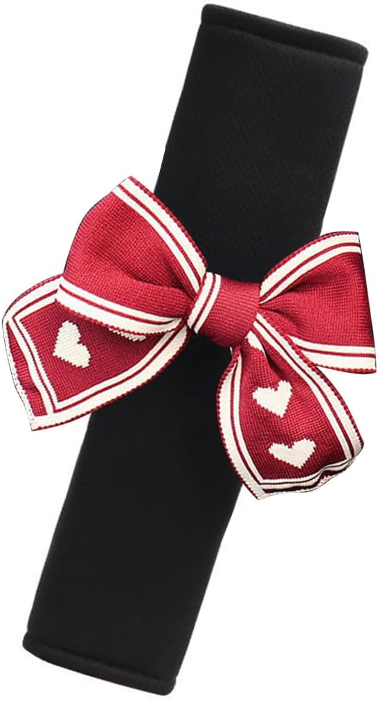 Bow Car Seat Straps Shoulder Pads for Women Girl, Soft Seat Belt Covers for All Car Seats/Pushchair/Stroller/High Chair (Red)