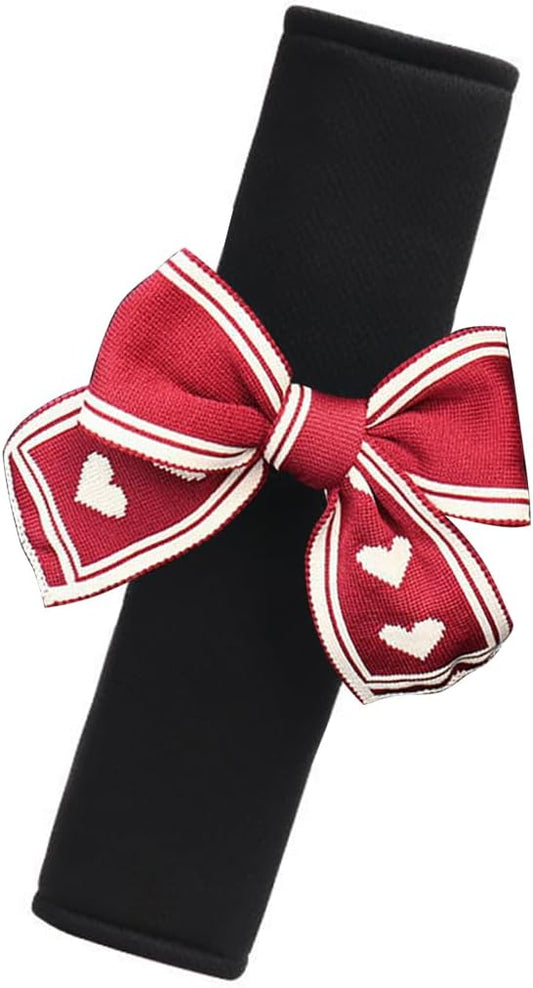 Bow Car Seat Straps Shoulder Pads for Women Girl, Soft Seat Belt Covers for All Car Seats/Pushchair/Stroller/High Chair (Red)