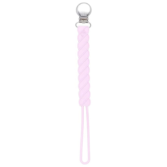 Three Little Tots All Silicone Modern, Short and Safety Tested Pacifier Clip (Pink, Twist)