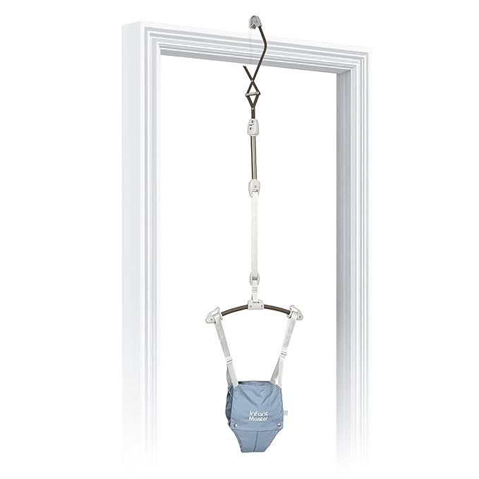 Infant Master Doorway Jumper, Johnny Jumper w/Adjustable Seat Bag, Durable Baby Door Bouncer & Swing Jumper w/Steel Spring, Wise Gift Choice for Infant & Toddler, Easy to Use, Blue