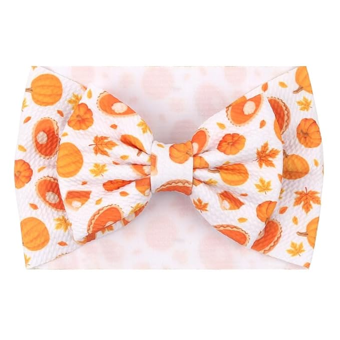 Bows for Baby Girls Headband, Newborn Bows Headbands Baby Hair Bows Hairbands Hair Accessories.(FD104) (Thanksgiving Turkey Pumpkin Headband)