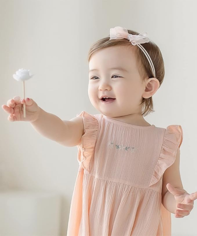 Lace Flower Bow-knot Baby Girls Headband Birthday Infant Wrap Elastic Baby Turban Hairband for Newborn Infant Toddler Kids (Style 4)