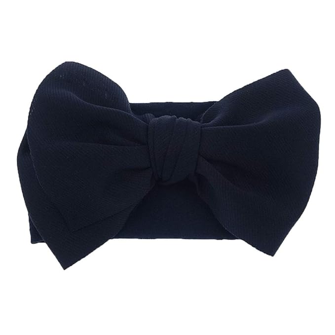 KIDOCHEESE Hairband, Soft Nylon & Cotton, Handmade Hairbands with Bows, 5 Pack, for Baby Girls & Toddlers