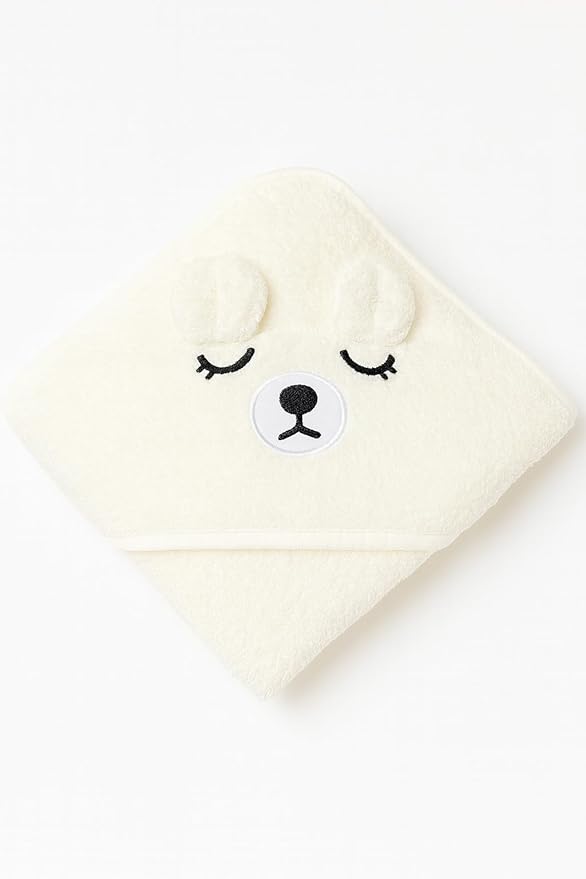 My Tiny Nugget Hooded Baby Bath Towel Set (2-Pack) – Soft & Absorbent | Blue & White | Cute Animal Hood | Plush Bath Wraps for Newborns Infant & Toddlers | Baby Registry Gift Bundle (Blue + White Set)