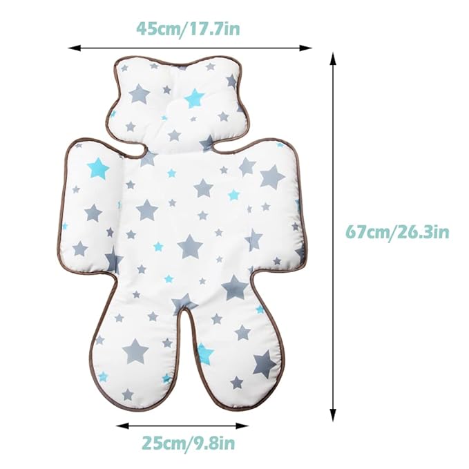 KAKIBLIN Toddler Head Body Support Pillow, Baby Seat Pad for Car Seat Stroller (Gray Star)