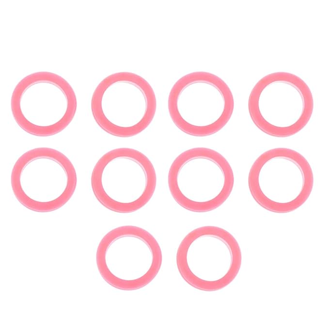 menolana 10 Packs Silicone Thumb Ring Finger Insert Grips Set For Grooming Scissors - Pink